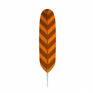 3D feather quill flat profile
