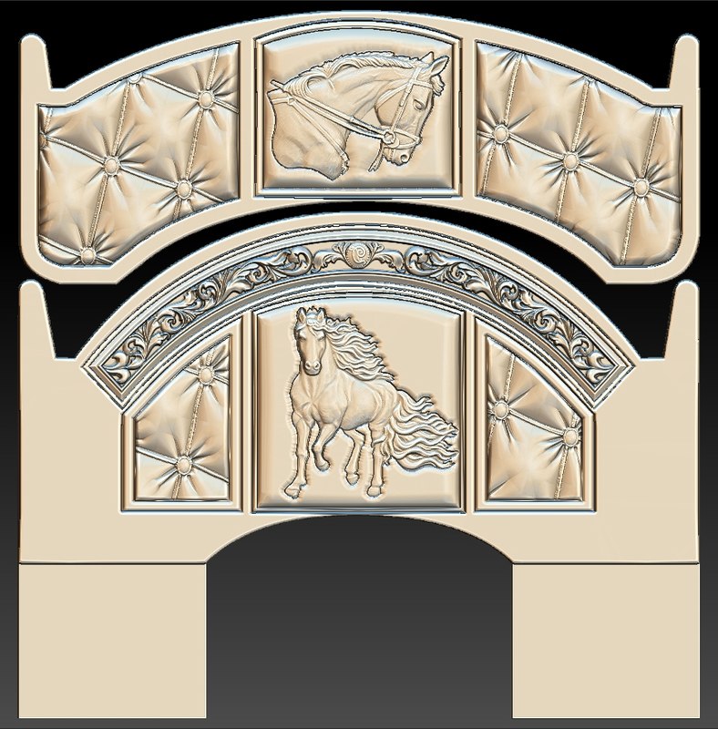 Horse Headboard Bed Stl 3d Model Turbosquid 1252712 Horse Headboard Bed Stl 3d Model