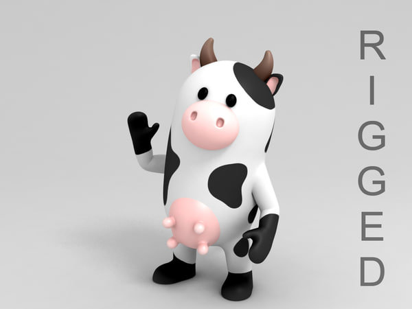 頑丈な牛キャラクター3dモデル Turbosquid