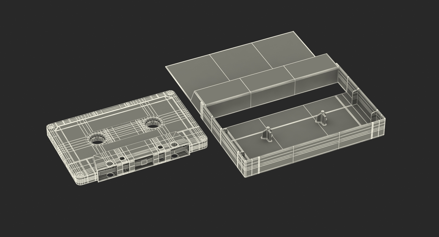 Blank cassette tape box 3D model TurboSquid 1253314
