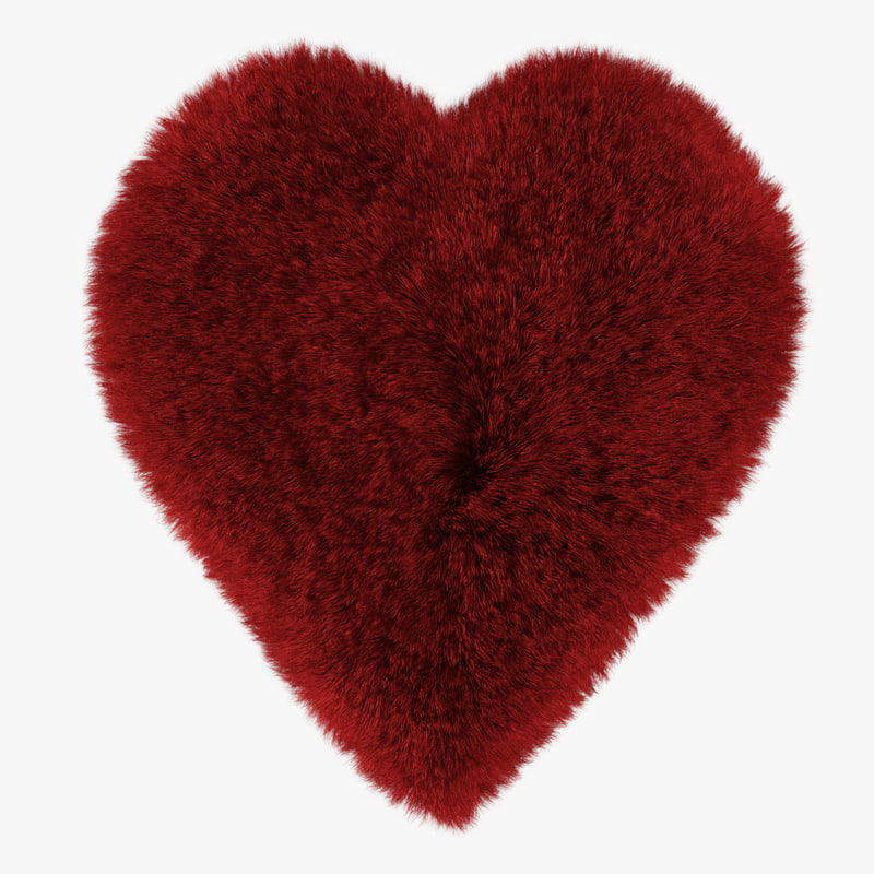 Wool red heart rug 3D model TurboSquid 1253572