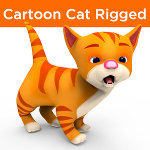 cute cartoon cat rigged 3D