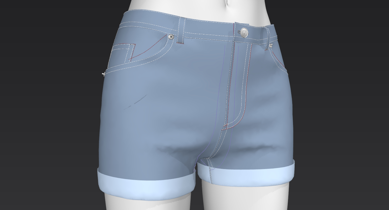 Woman s jean shorts 3D model - TurboSquid 1253751