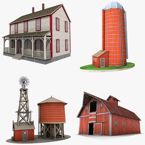 farm buildings 3D model