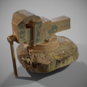 3D pbr rusted vise