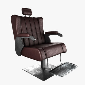 realistic barber chair 3D model