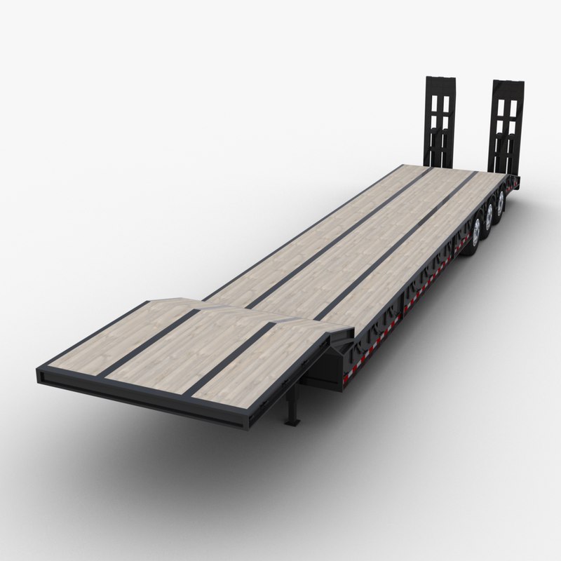 Lowboy semitrailer trailer ramps 3D TurboSquid 1254213