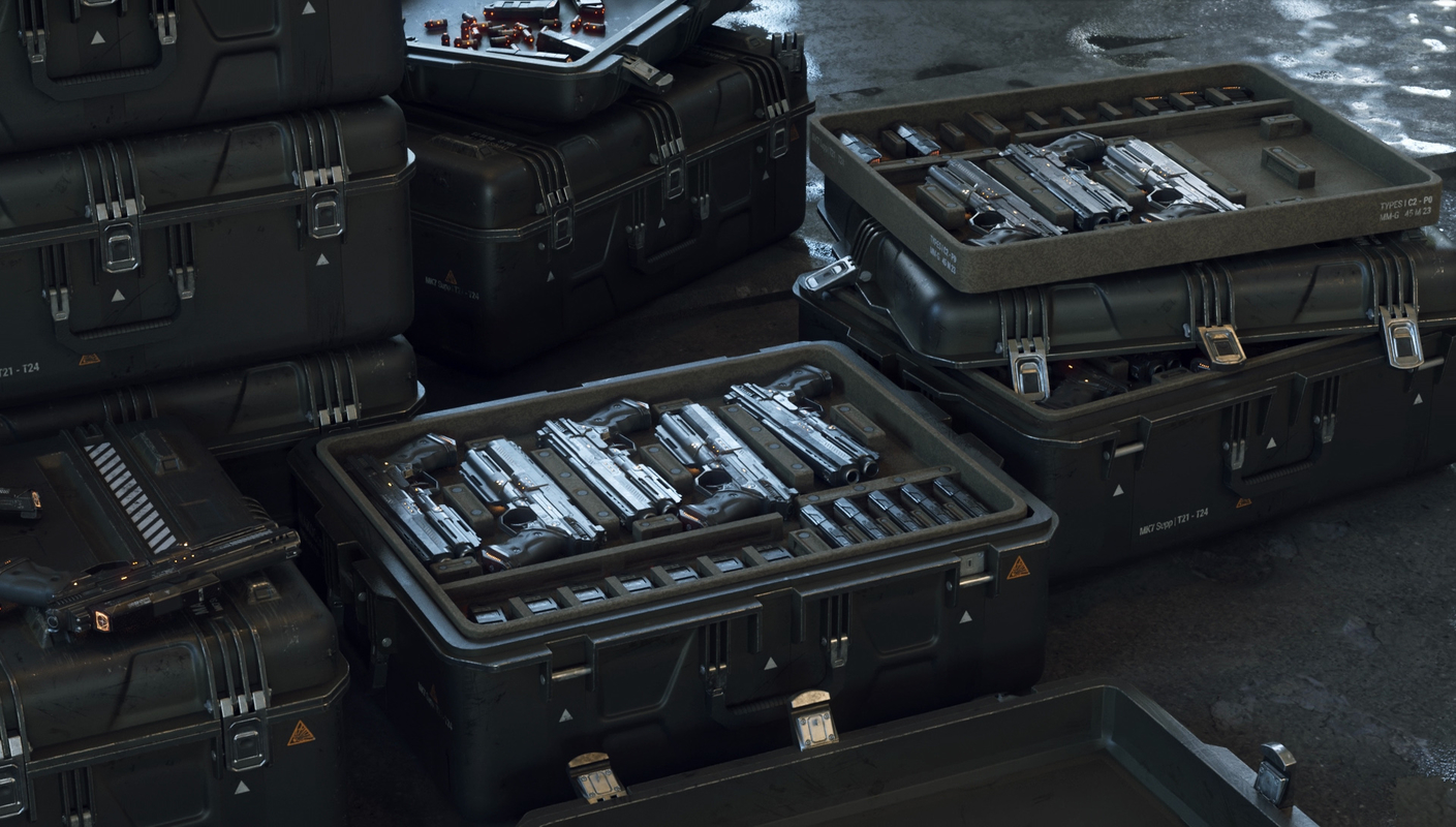 3D gun boxes scifi TurboSquid 1254805