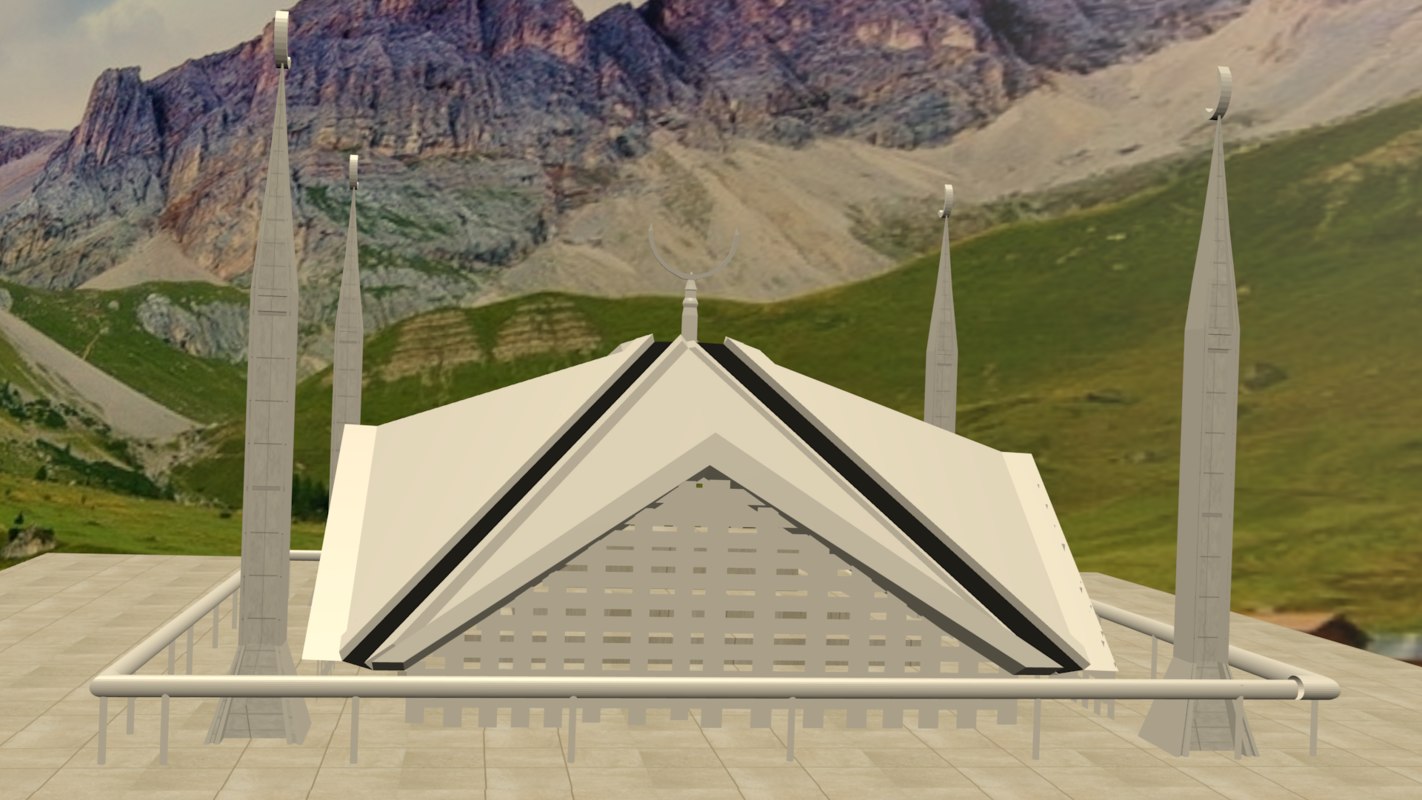 3D faisal mosque model - TurboSquid 1254884