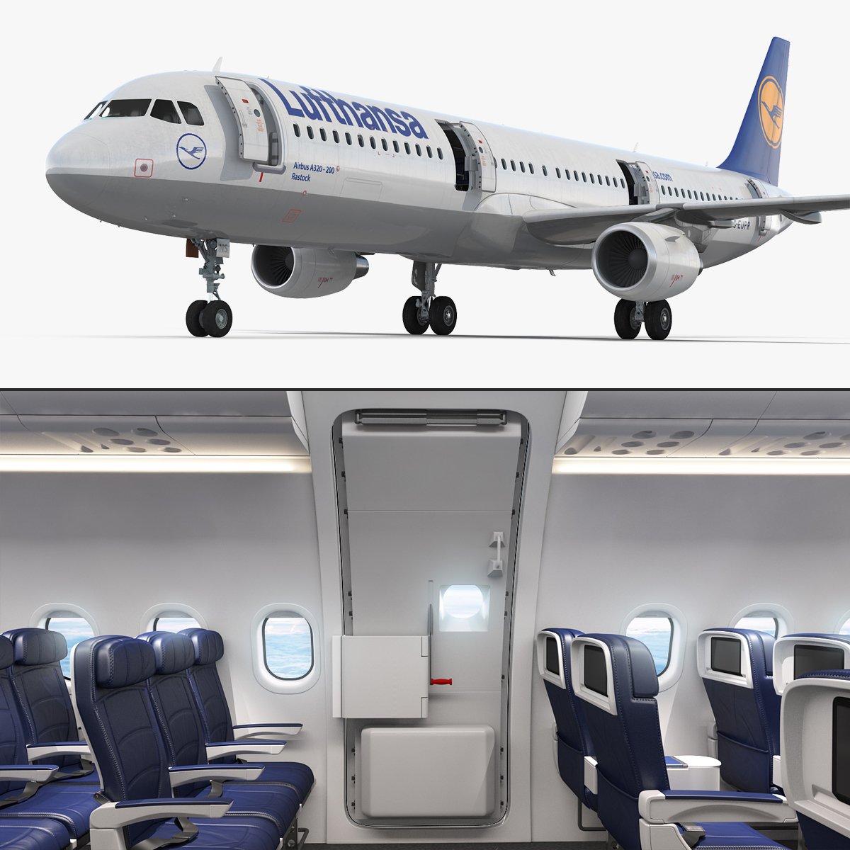 Airbus A321 Lufthansa Mit Interieur