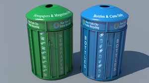 recycling bins public 3D model