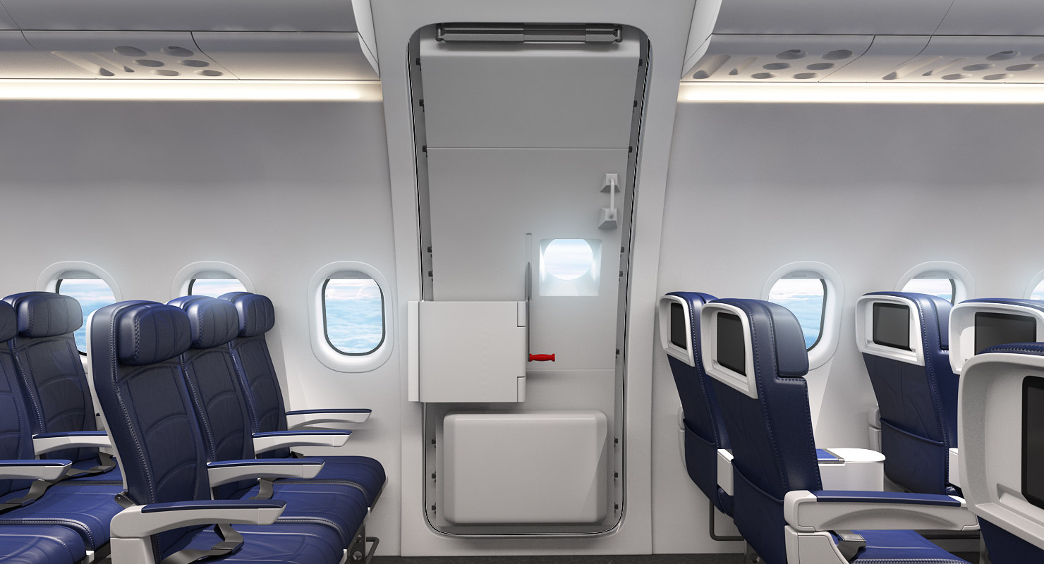 3d model airbus a321 air france with interior