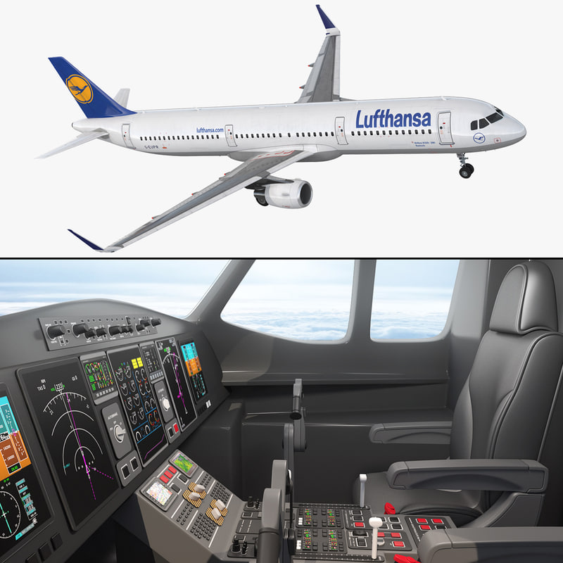 3D airbus a321 lufthansa interior model - TurboSquid 1255234