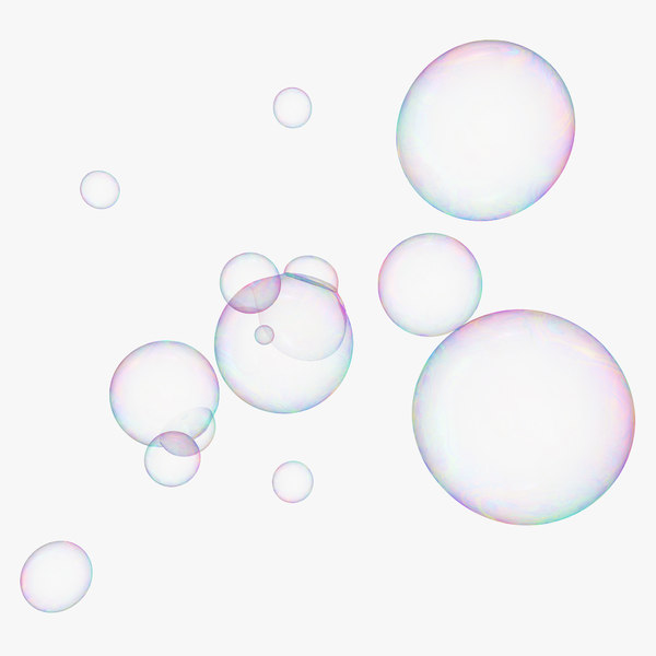 Colorful soap bubbles model TurboSquid
