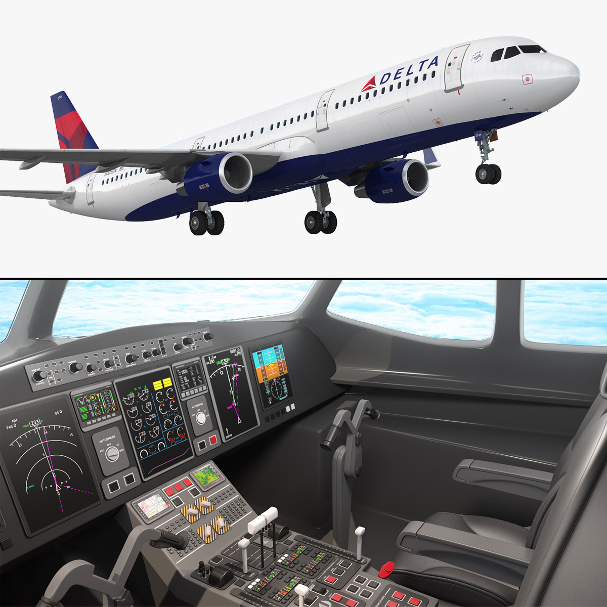 Airbus A321 Delta Airlines 3d Model Turbosquid 1255222