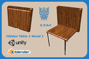 3D hidden table 1 wood