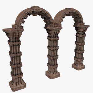 3D arch column capital model