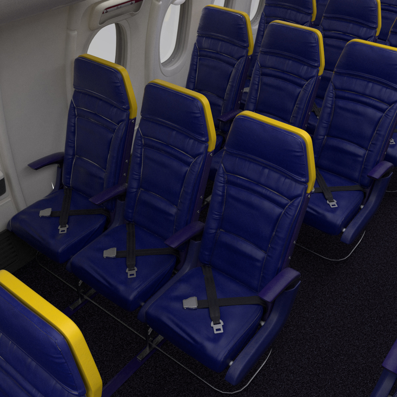 Ryanair economy interior section 3D TurboSquid 1256065