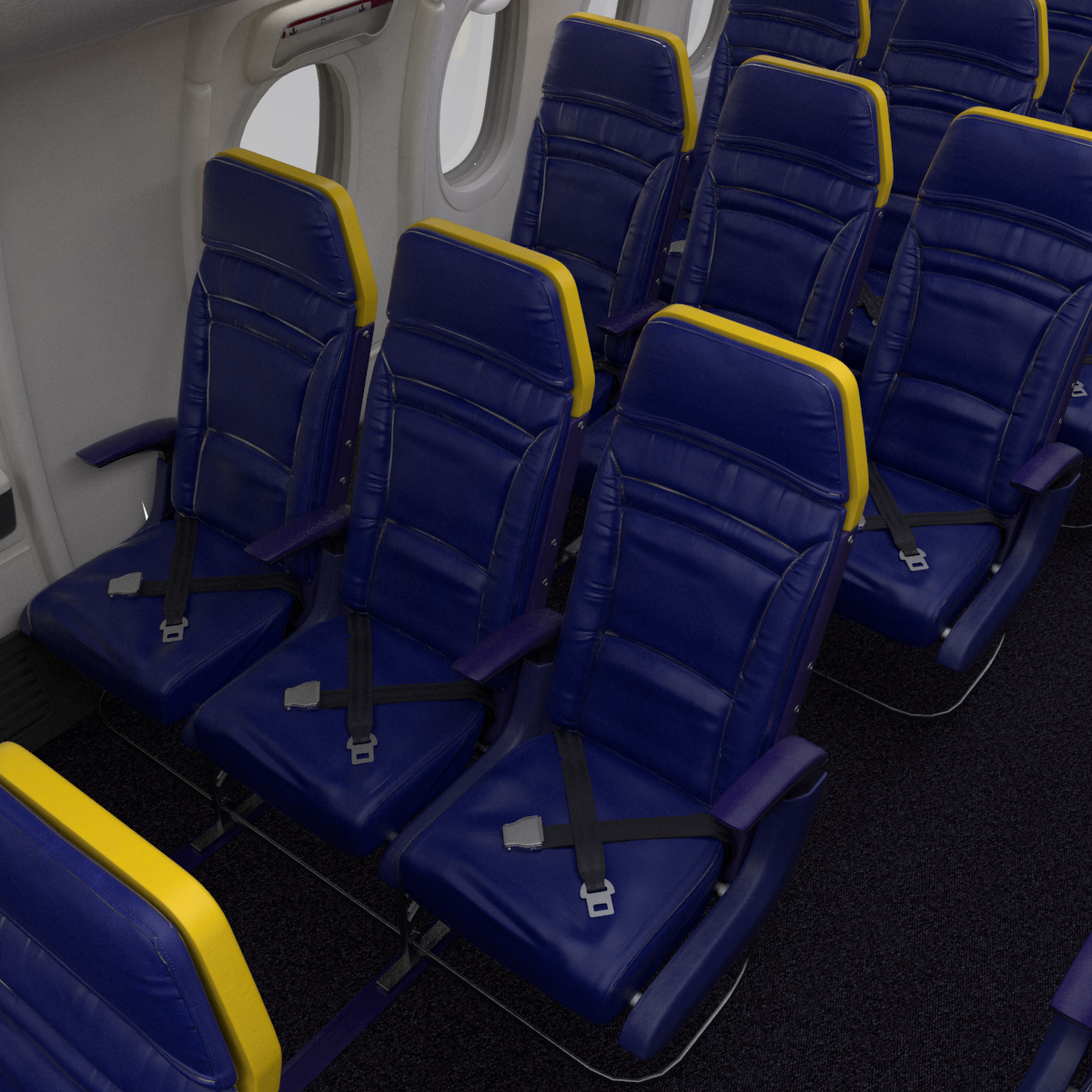 Ryanair economy interior section 3D TurboSquid 1256065