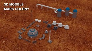 3D mars colony model