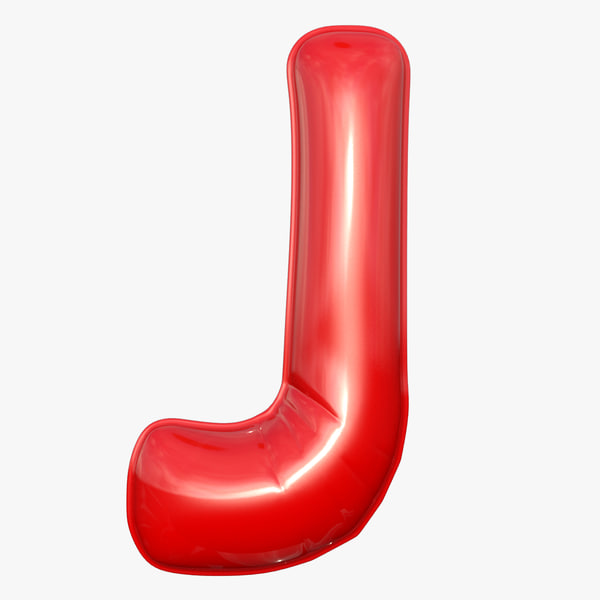 3d Model Foil Balloon Letter J Turbosquid