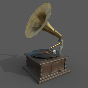 3D model pbr gramophone