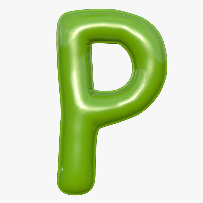 3D model foil balloon letter p - TurboSquid 1256388