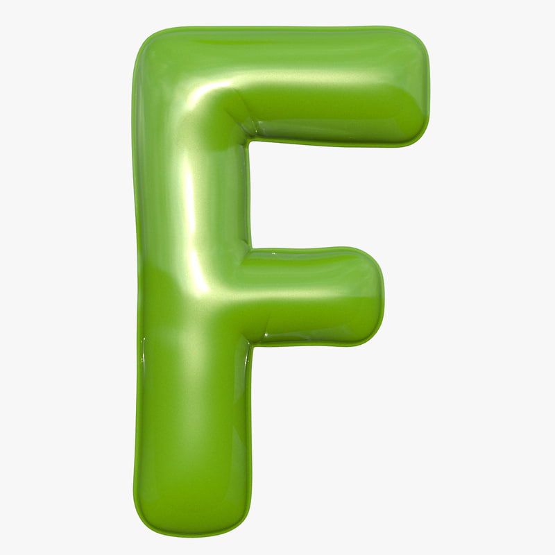 Foil balloon letter f 3D - TurboSquid 1256448