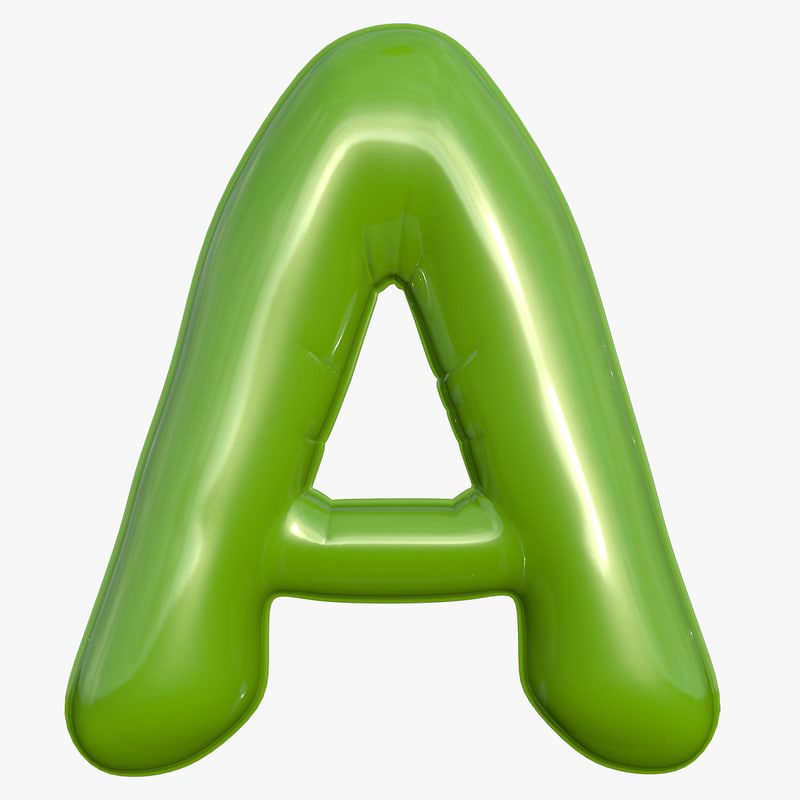 Foil balloon letter green 3D - TurboSquid 1256466