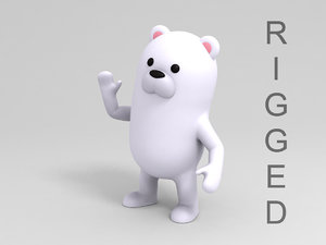 polar bear character cartoon 3D model