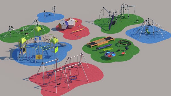 modern children playground 3D model