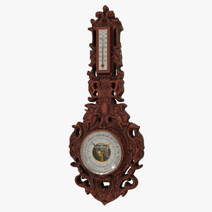 barometer thermometer antique 3D