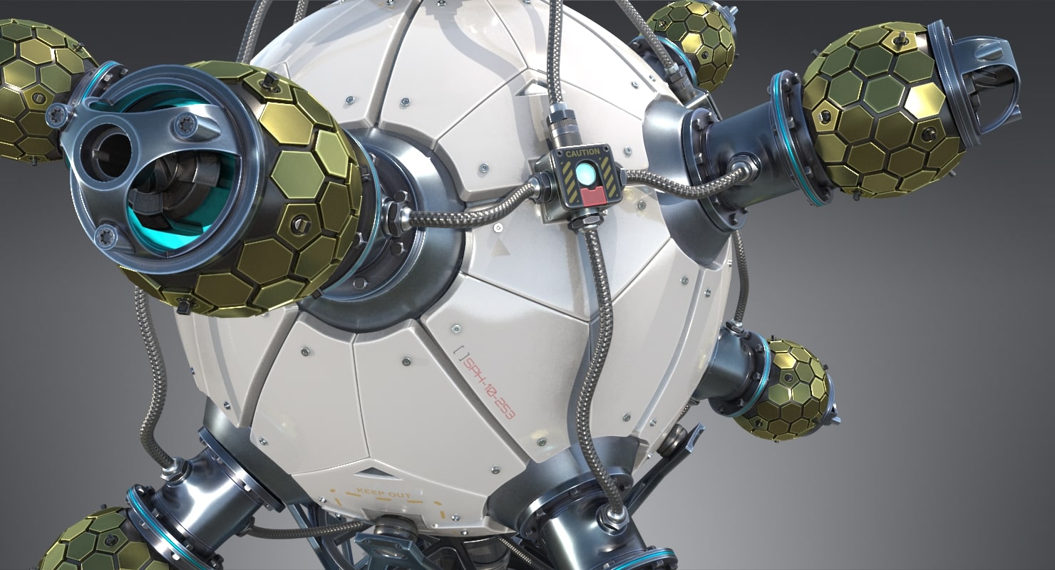 sci-fi nuclear reactor 3d model