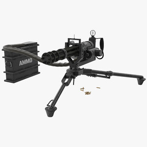 3D m134 minigun tripod mounted