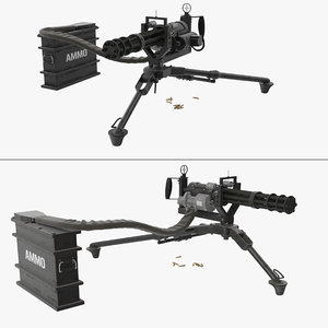 3D model m134 minigun tripod mounted