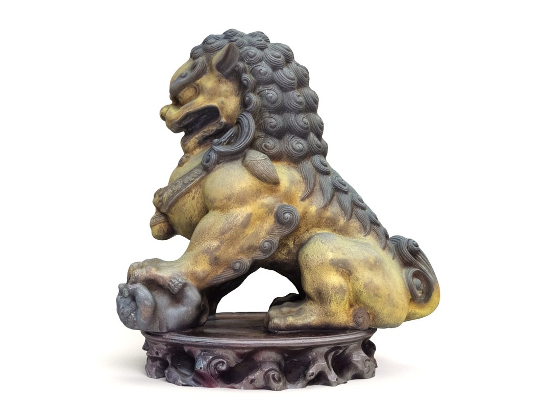 3D statues lions chinese TurboSquid 1256688