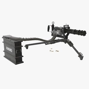 3D m134 minigun tripod mounted