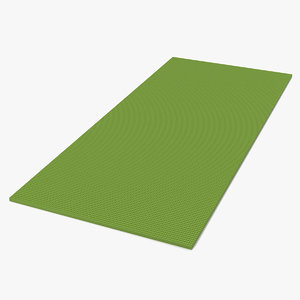 flat yoga mat green 3d model