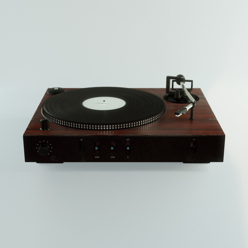 3D old vinyl record player model TurboSquid 1256838