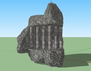 3D rock jail stone