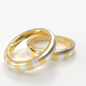 rings gold silver 3D model