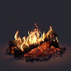 3D model campfire camp