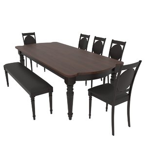 dining set table fiorenca 3D model