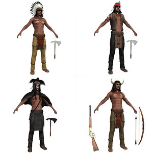 native american pack indian 3D model