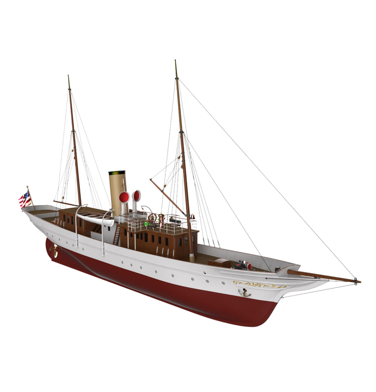 steam yacht 3d model