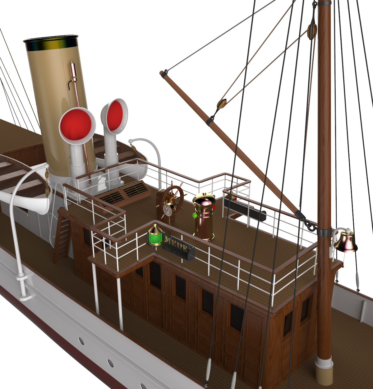 Luxury steam yacht medea 3D model TurboSquid 1258495