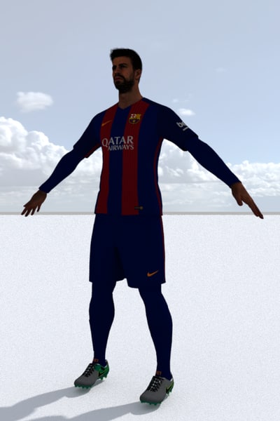 footballer football 3D model