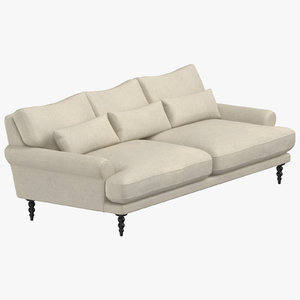 3D model traditional 5 seater sofa