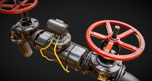 3D pbr modular pipes set model