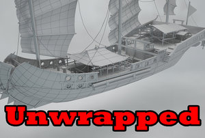 3D model unwrapped ship